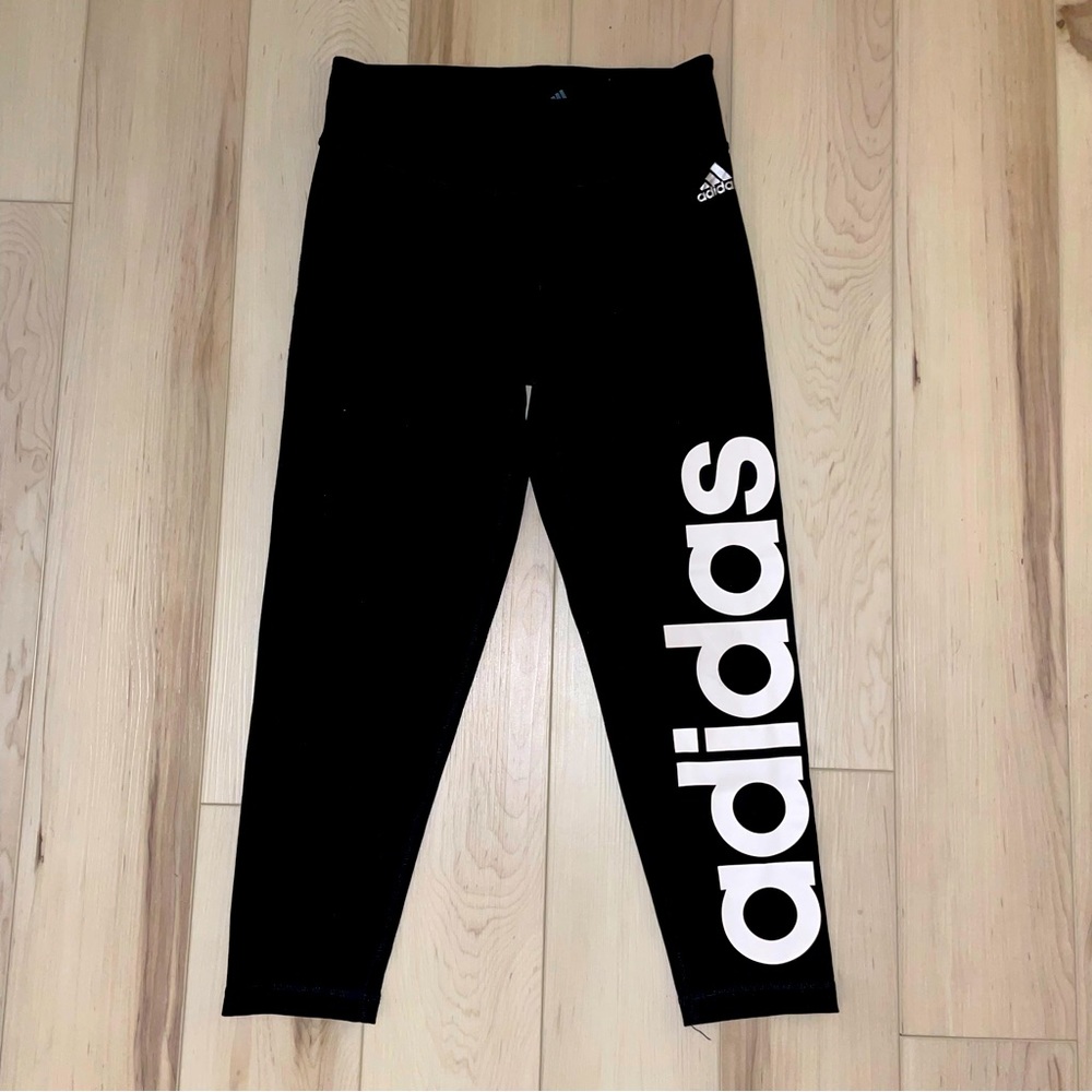 Adidas Logo Climalite Black Leggings Pants